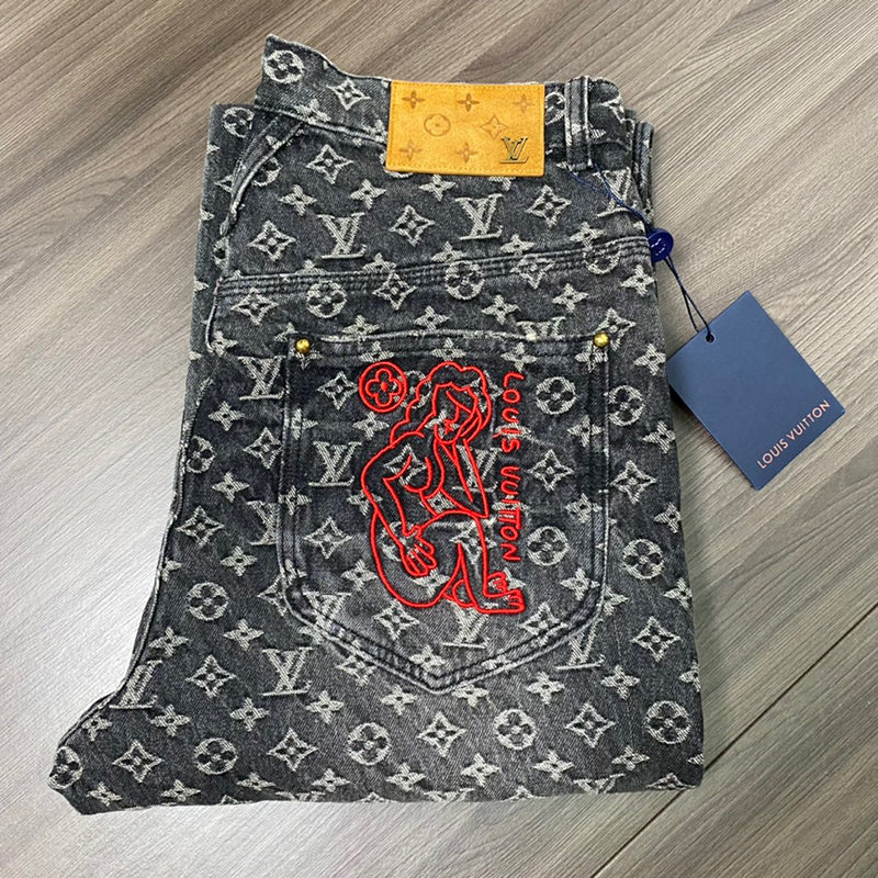 LOUIS VUITTON BAGGY DENIM MONOGRAM PANTS