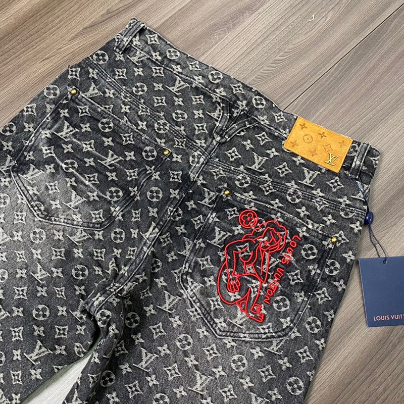 LOUIS VUITTON BAGGY DENIM MONOGRAM PANTS