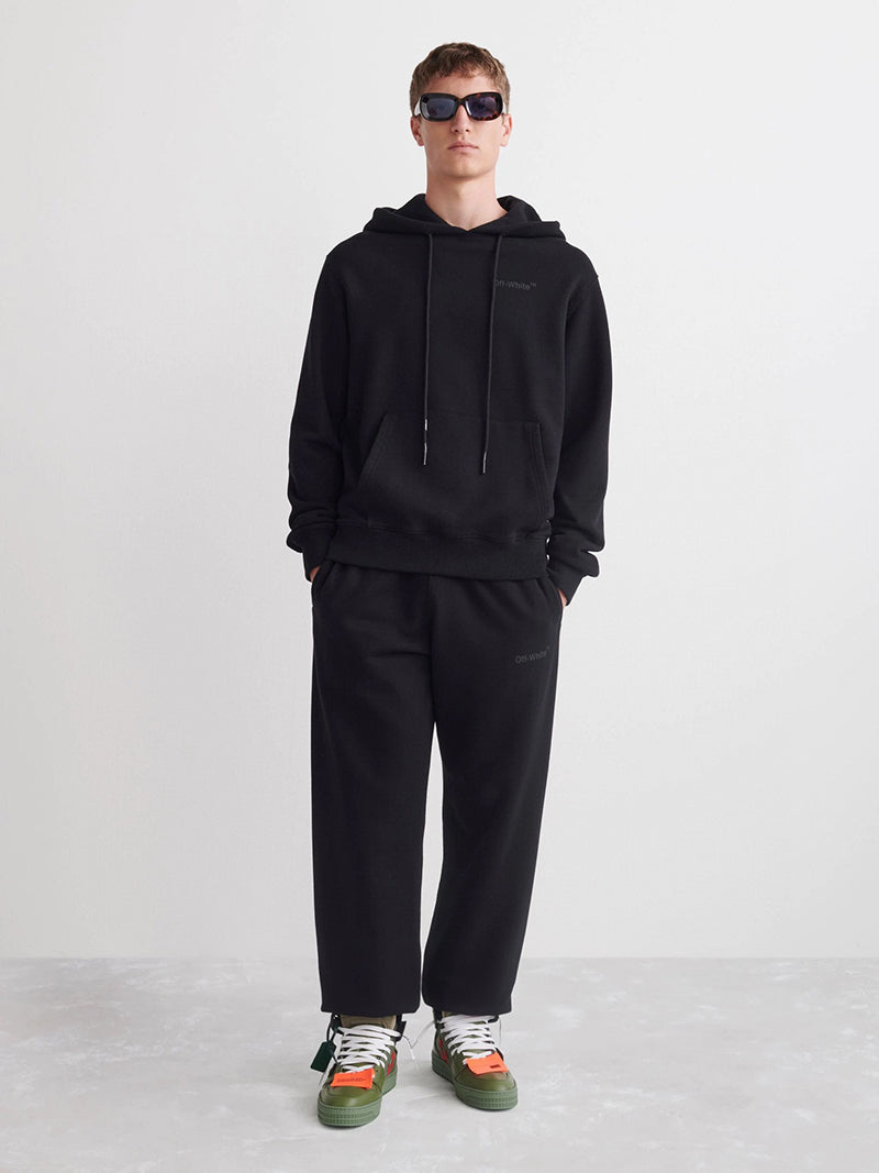 OFF-WHITE RUBBER STRIPES SKATE CREW HOODIE Black