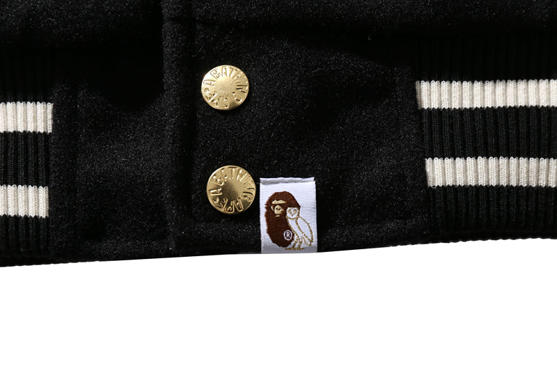 BAPE x OVO Varsity Jacket Black