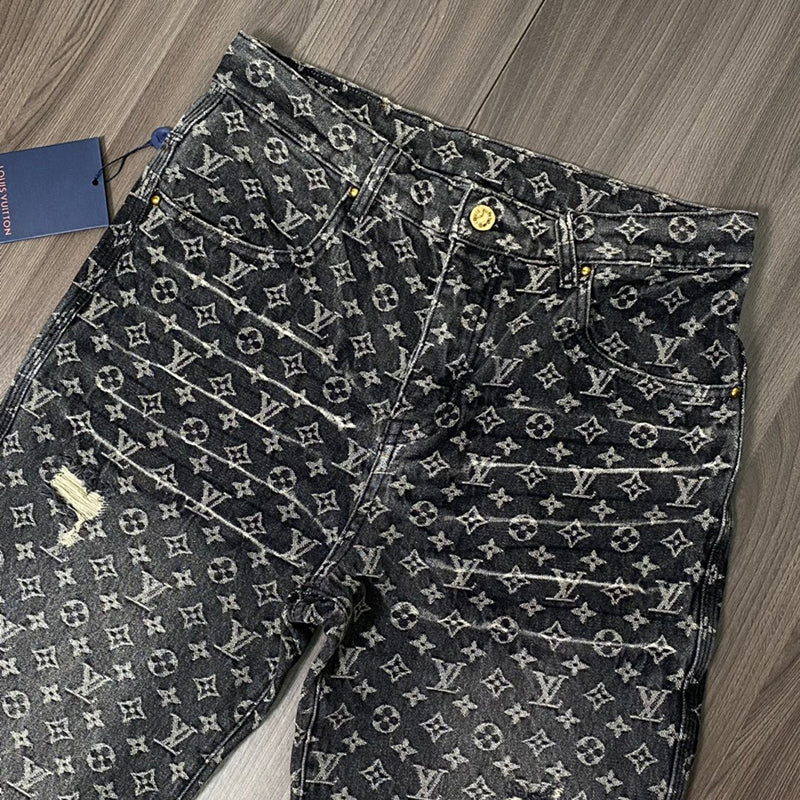 LOUIS VUITTON BAGGY DENIM MONOGRAM PANTS