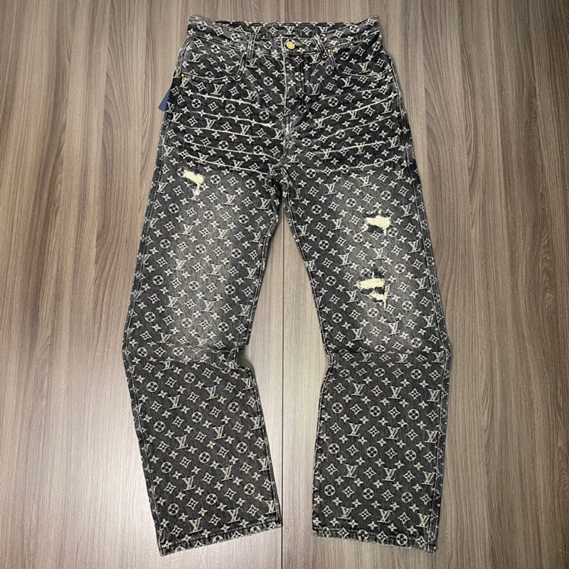 LOUIS VUITTON BAGGY DENIM MONOGRAM PANTS