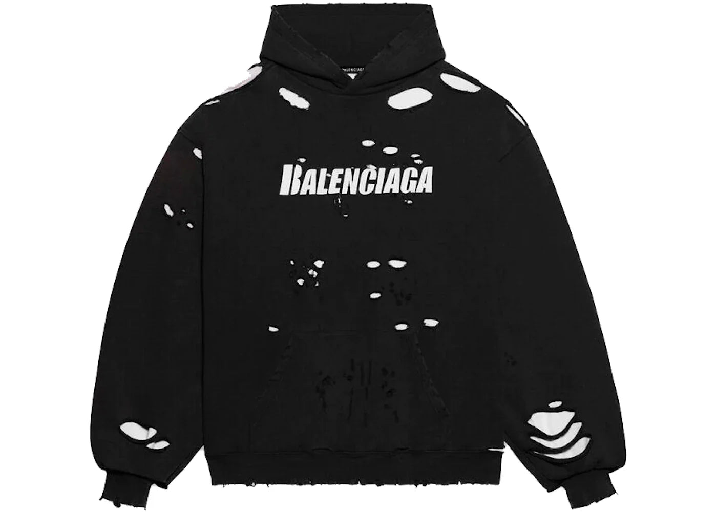 Balenciaga Destroyed Hoodie Black