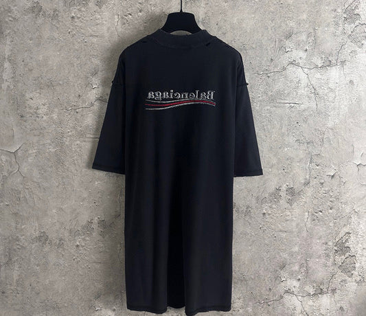 Balenciaga Political Reverse Logo T Shirt Black