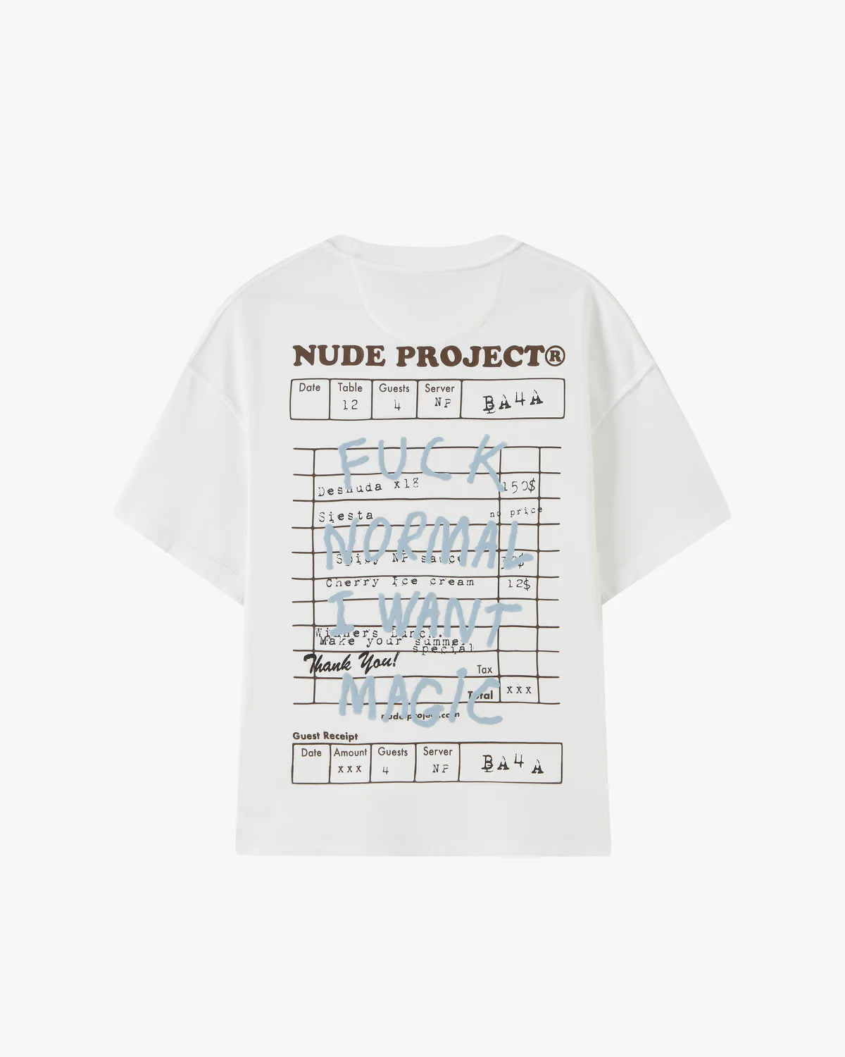 Nude Project White Fuck Normal T-Shirt