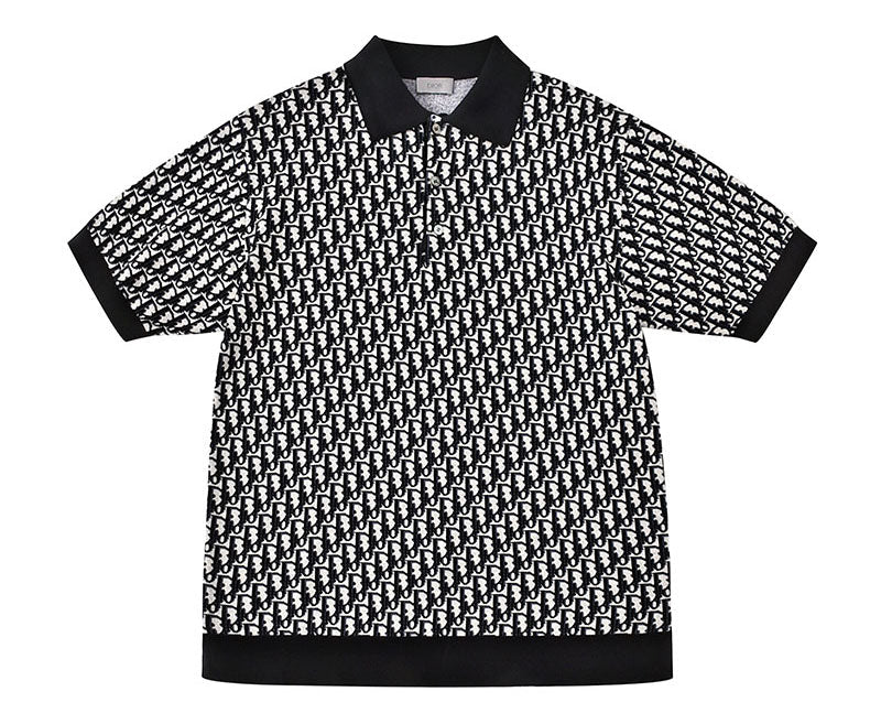 DIOR Oblique Polo Jacquard Black Shirt