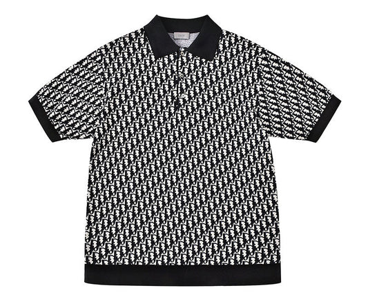 DIOR Oblique Polo Jacquard Black Shirt