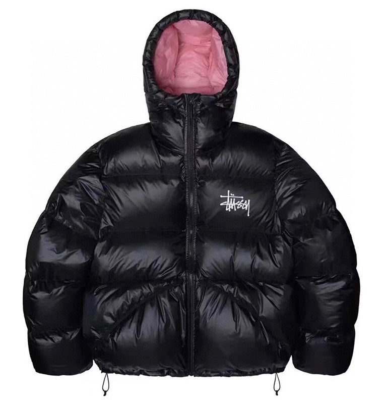 Stussy Micro Ripstop Down Parka Jacket Black Pink