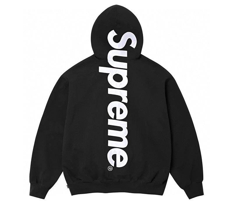 Supreme Satin Applique Hooded Sweatshirt (FW24) Black