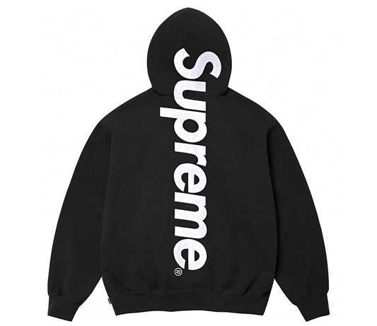 Supreme Satin Applique Hooded Sweatshirt (FW24) Black