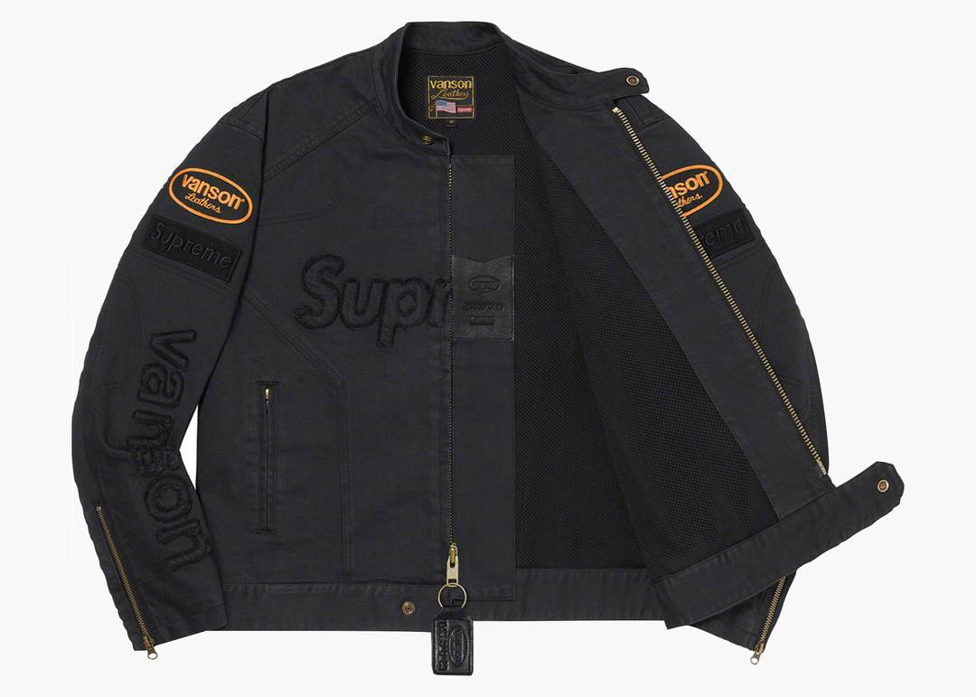 Supreme Vanson Leathers Cordura Cotton Jacket Black