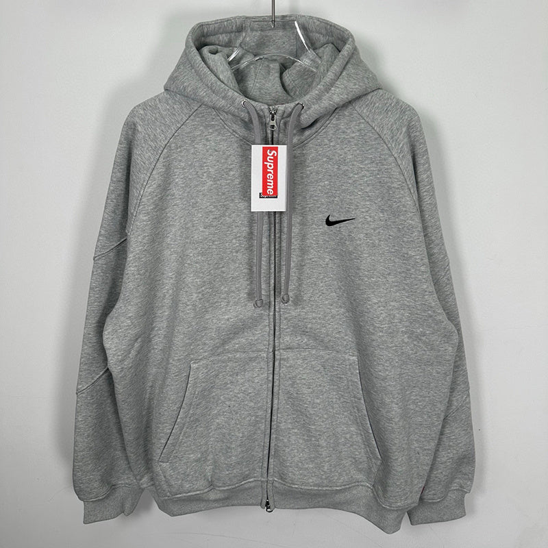 Supreme Nike Zip Up Hooded Sweatshirt Heather Grey