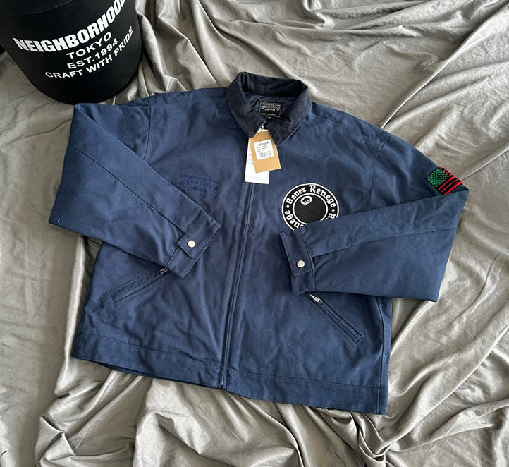 Denim Tears x Stussy Never Renege Canvas Work Jacket Navy/Black
