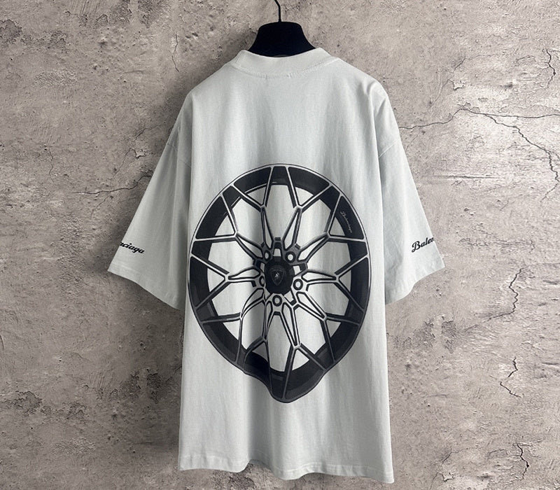 Balenciaga Automobil Lamborghini Boxing T-shirt Dirty White
