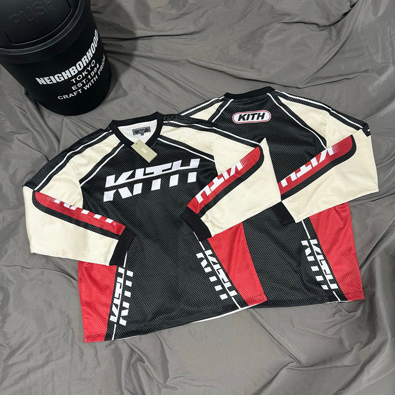 Kith Moto Mesh Long Sleeve Donovan Tee Black