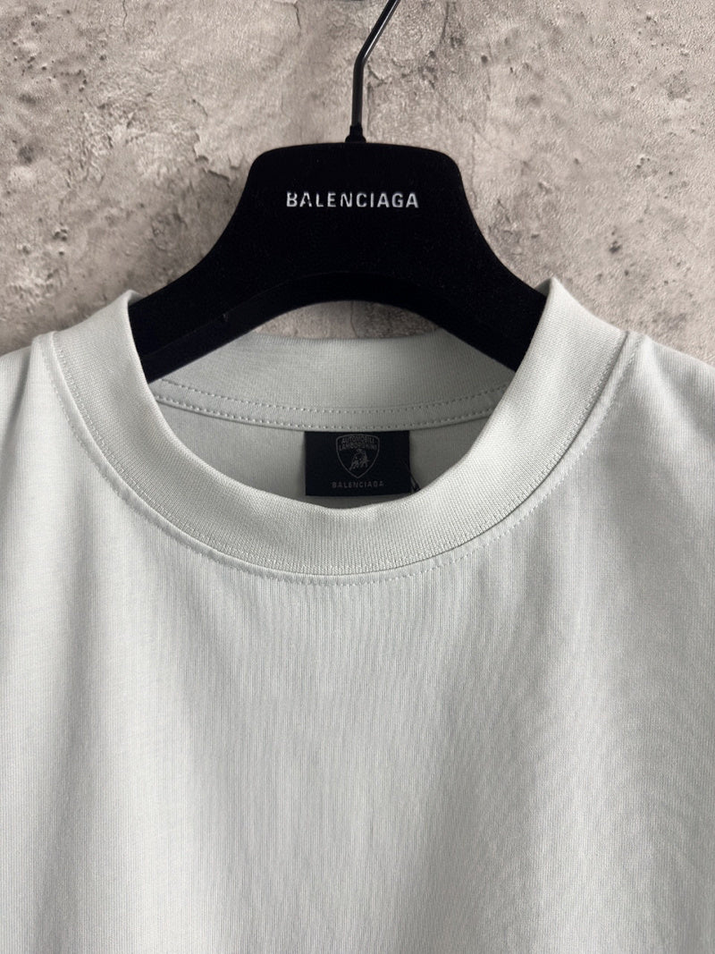 Balenciaga Automobil Lamborghini Boxing T-shirt Dirty White