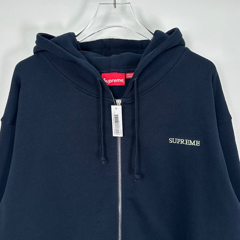 Supreme IDGAF Zip Up Hooded Sweatshirt Navy