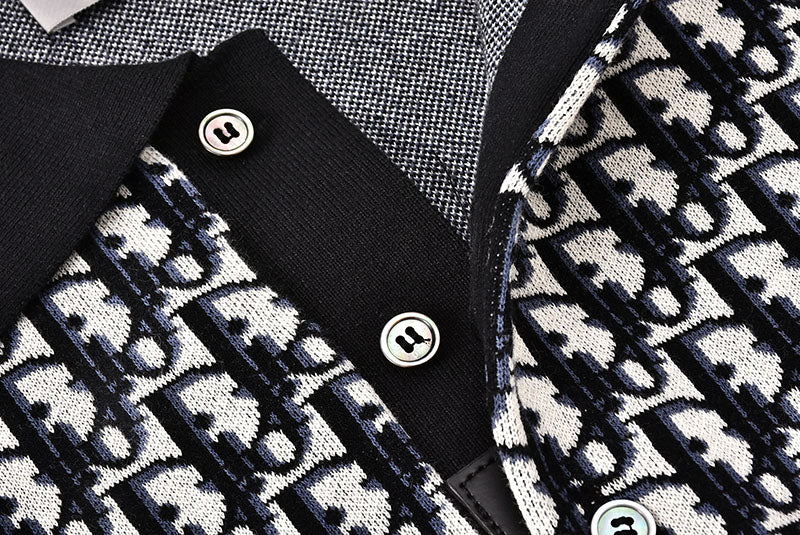 DIOR Oblique Polo Jacquard Black Shirt