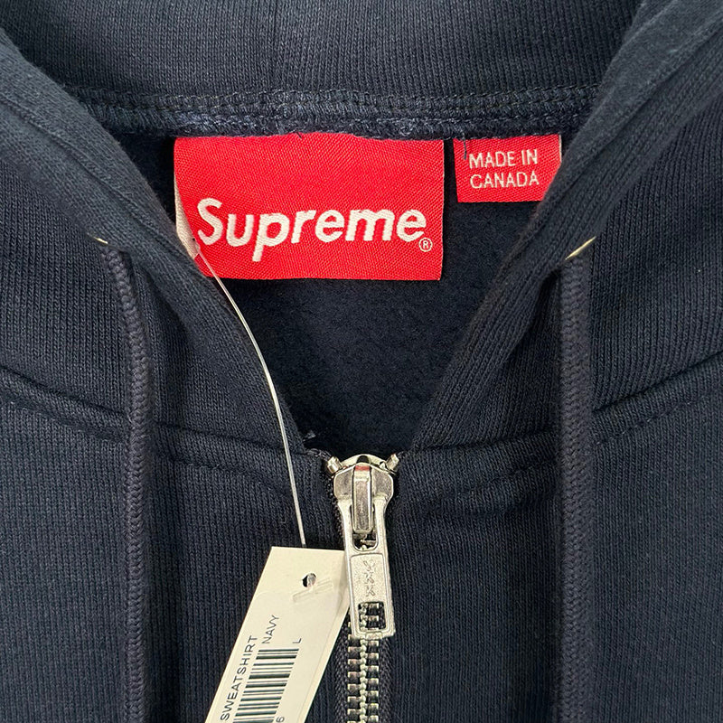 Supreme IDGAF Zip Up Hooded Sweatshirt Navy