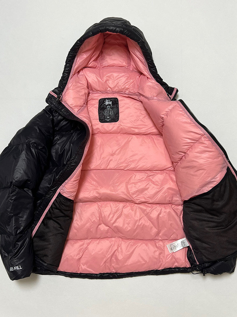 Stussy Micro Ripstop Down Parka Jacket Black Pink