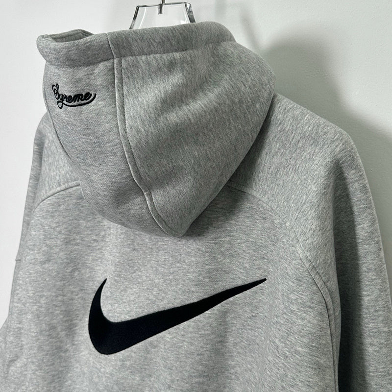 Supreme Nike Zip Up Hooded Sweatshirt Heather Grey