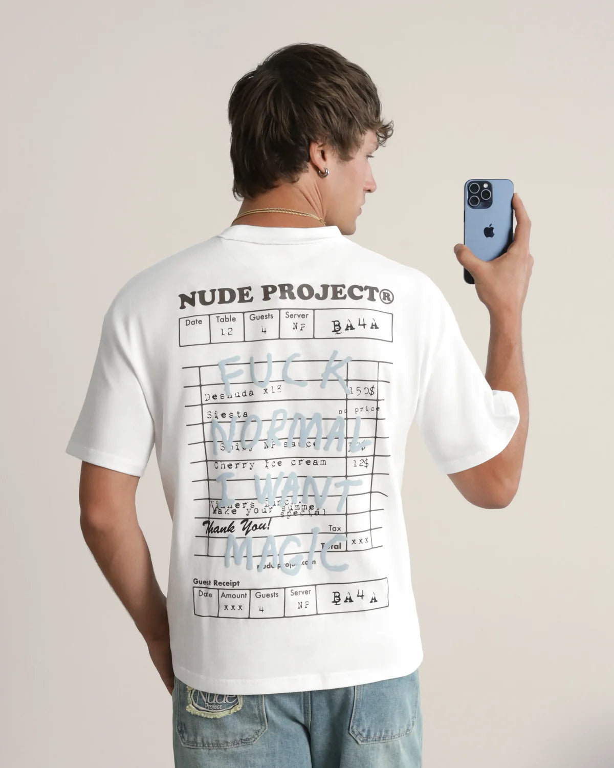 Nude Project White Fuck Normal T-Shirt