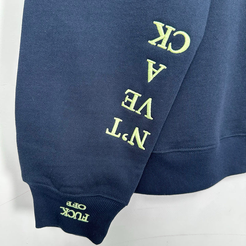 Supreme IDGAF Zip Up Hooded Sweatshirt Navy