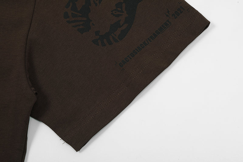 Travis Scott Cactus Jack For Fragment Hiroshi T Shirt Brown Pepper