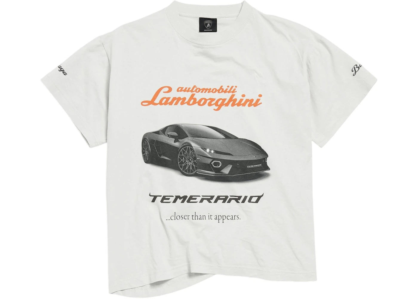 Balenciaga Automobil Lamborghini Boxing T-shirt Dirty White