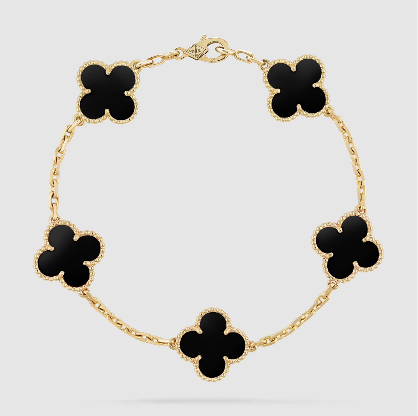 Van Cleef Vintage Alhambra bracelet, 5 motifs Onyx