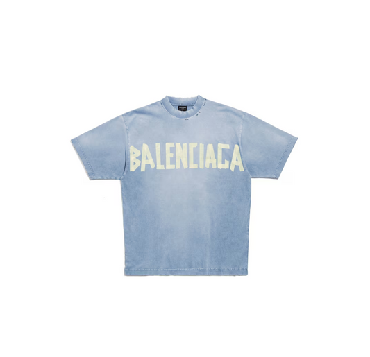 Balenciaga Tape Type T-shirt Medium Fit in Faded Blue vintage jersey