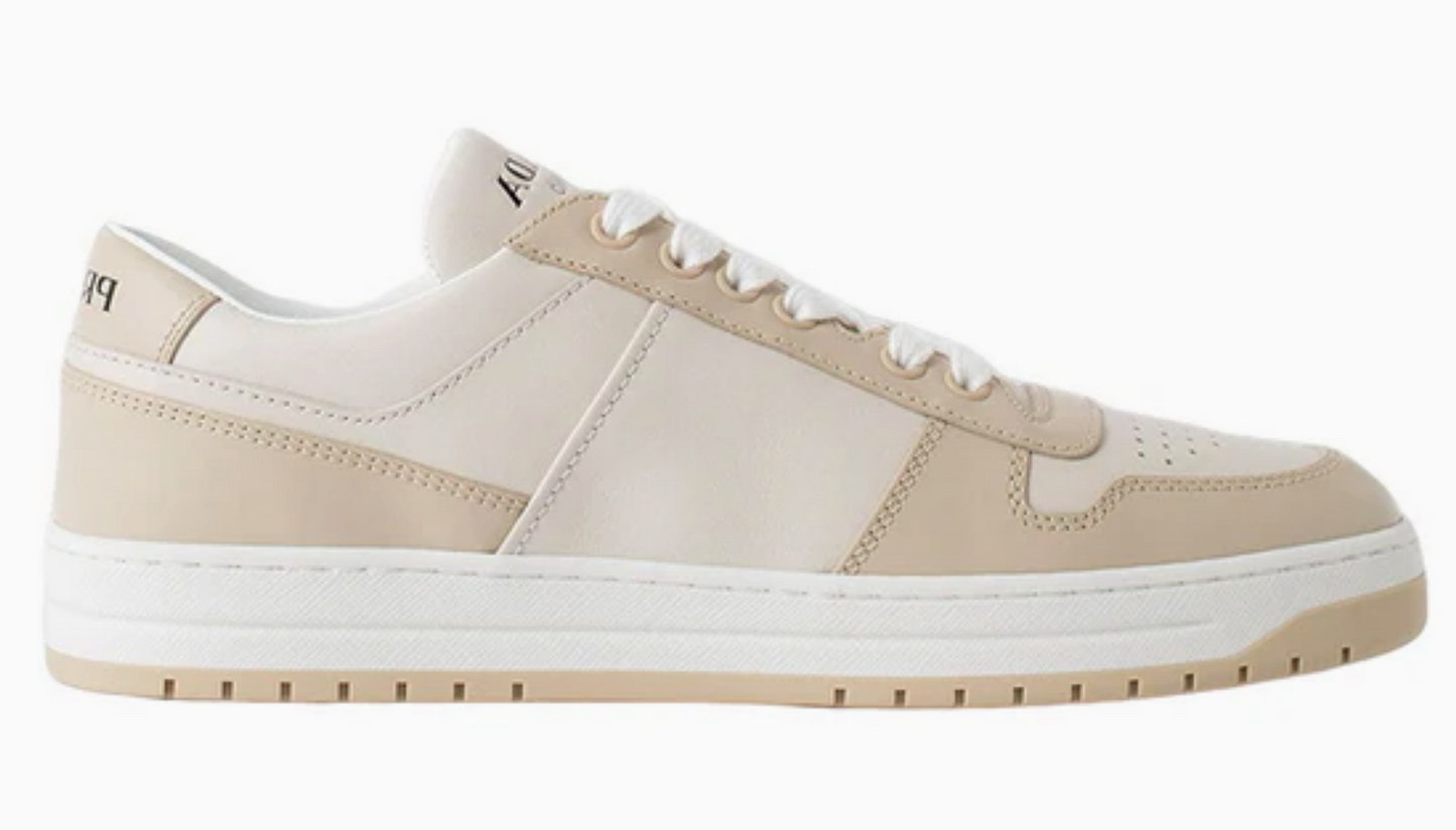 PRADA Downtown Leather Sneakers 'Beige'