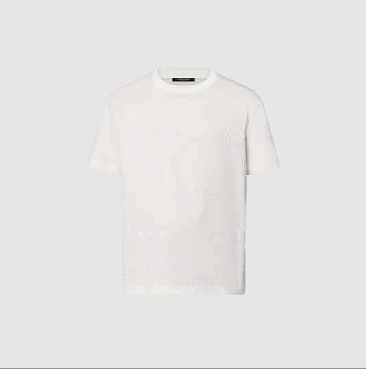 Louis Vuitton Monogram Embroidered Cotton T-Shirt White