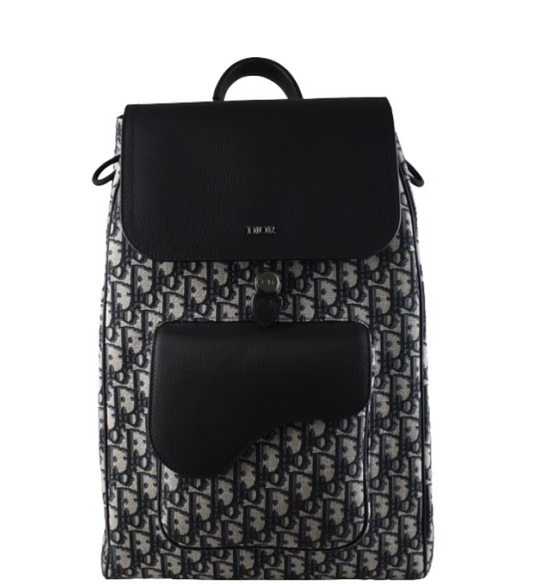 Dior  Oblique Beige Saddle Backpack