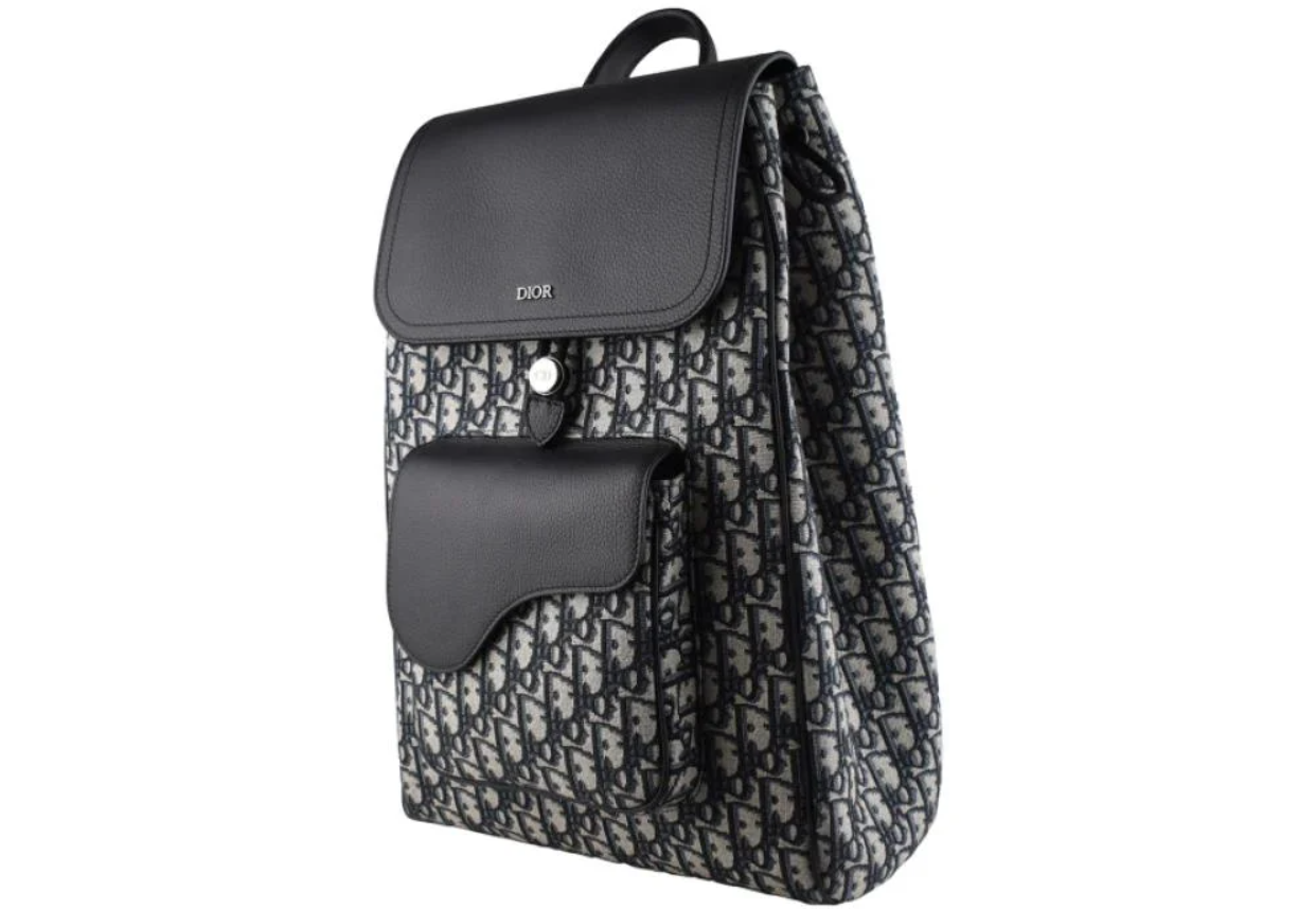 Dior  Oblique Beige Saddle Backpack