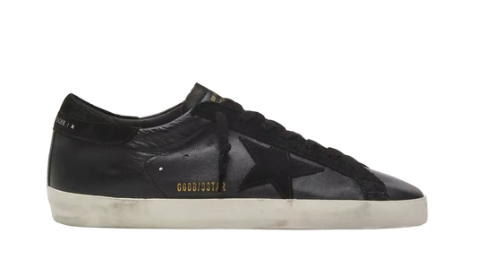 Golden Goose Super-Star in black nappa with black suede star and heel tab