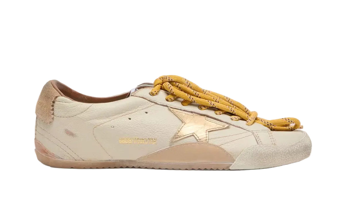 Golden Goose True Star White nappa leather gold star beige suede