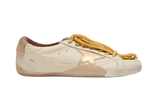 Golden Goose True Star White nappa leather gold star beige suede