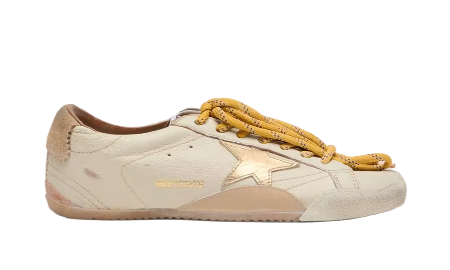Golden Goose True Star White nappa leather gold star beige suede