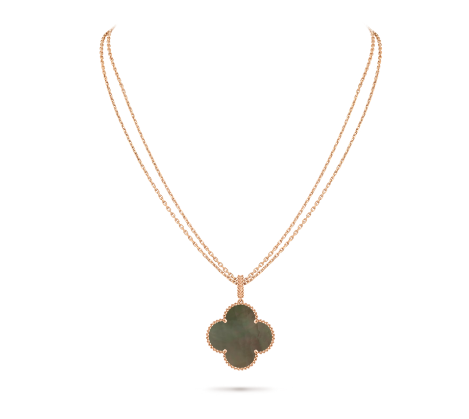 Van Cleef Magic Alhambra long necklace, 1 motif rose gold, Mother-of-pearl