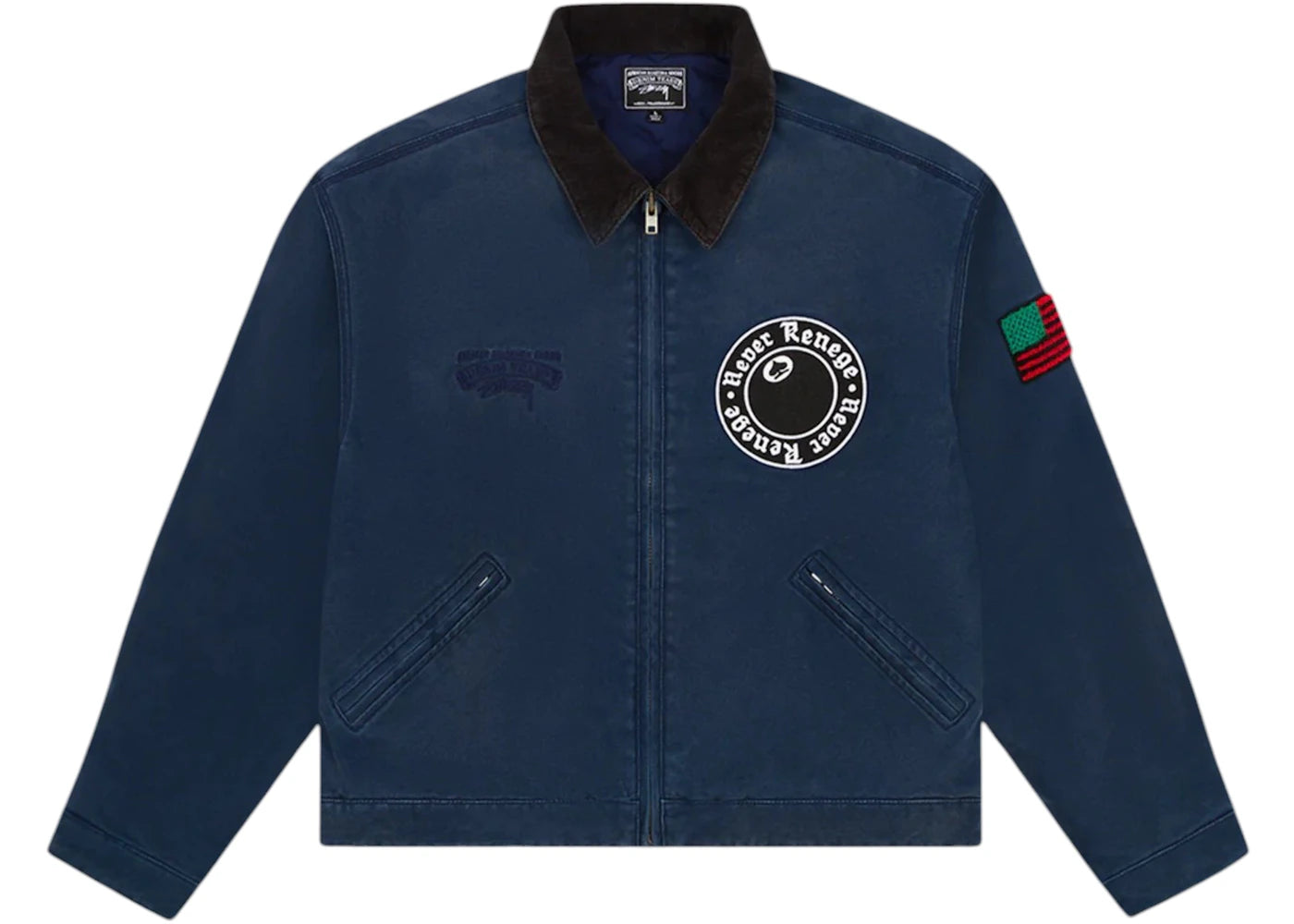 Denim Tears x Stussy Never Renege Canvas Work Jacket Navy/Black