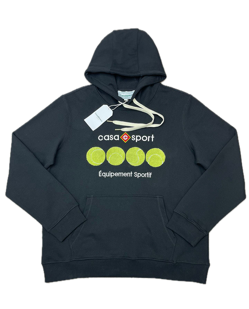 Casablanca Hoodie Casa Sport Tennis Balls Black