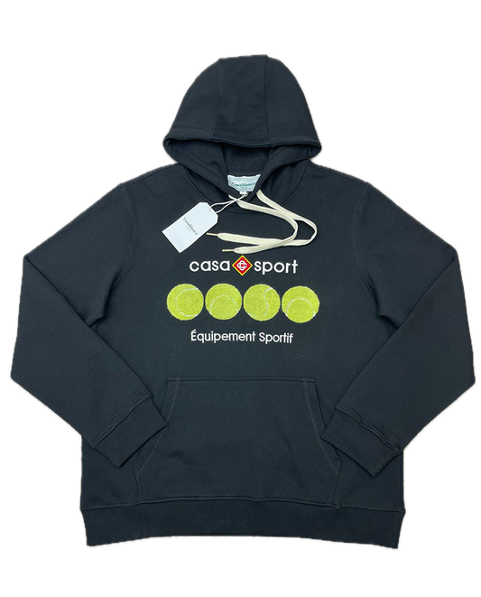 Casablanca Hoodie Casa Sport Tennis Balls Black