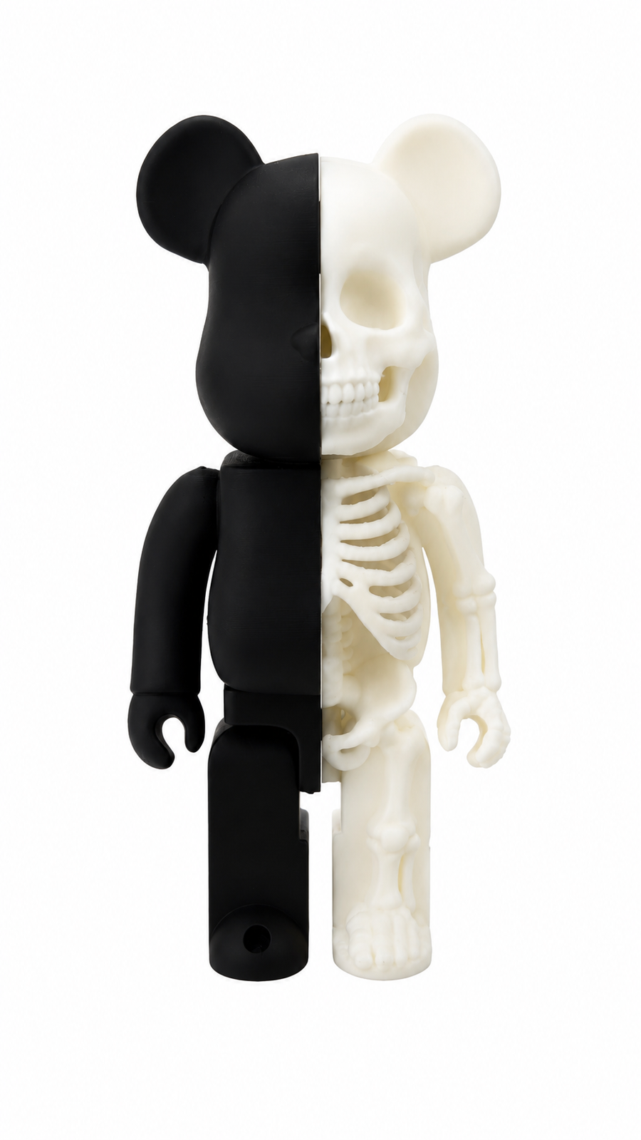 Bearbrick Skeleton Half B&W