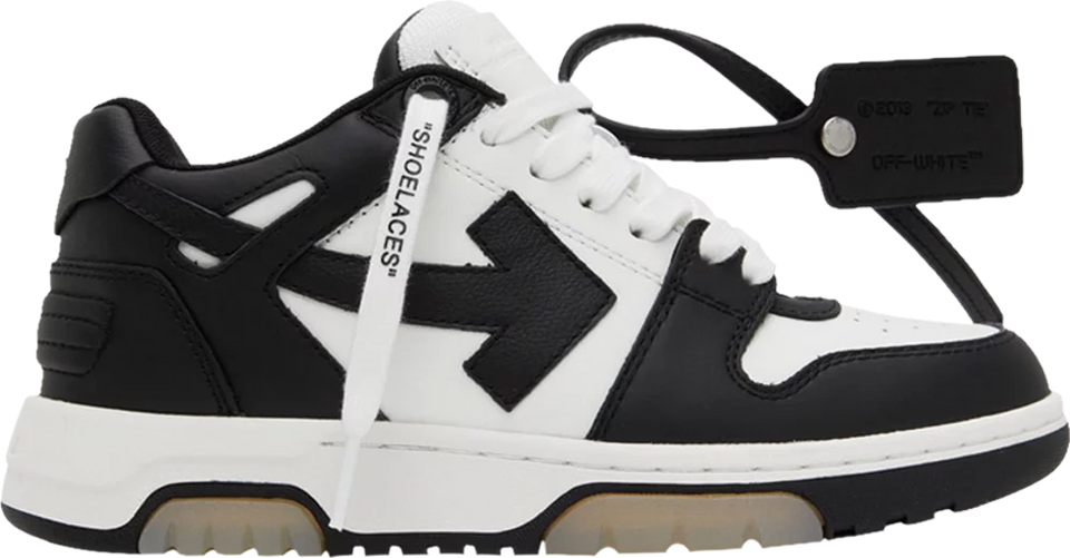 off-white だんご Off-White Out of Office 'Black White' Leather Zip Tie – Hype Club Sjo
