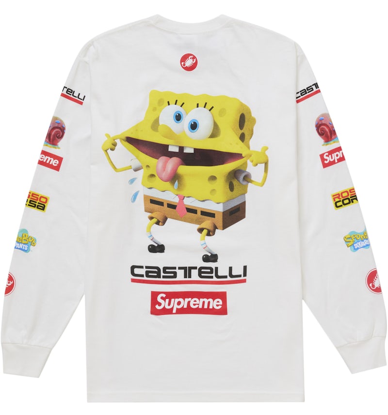 Supreme SpongeBob/Castelli Racing L/S Tee White