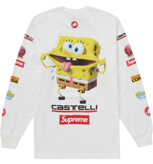 Supreme SpongeBob/Castelli Racing L/S Tee White