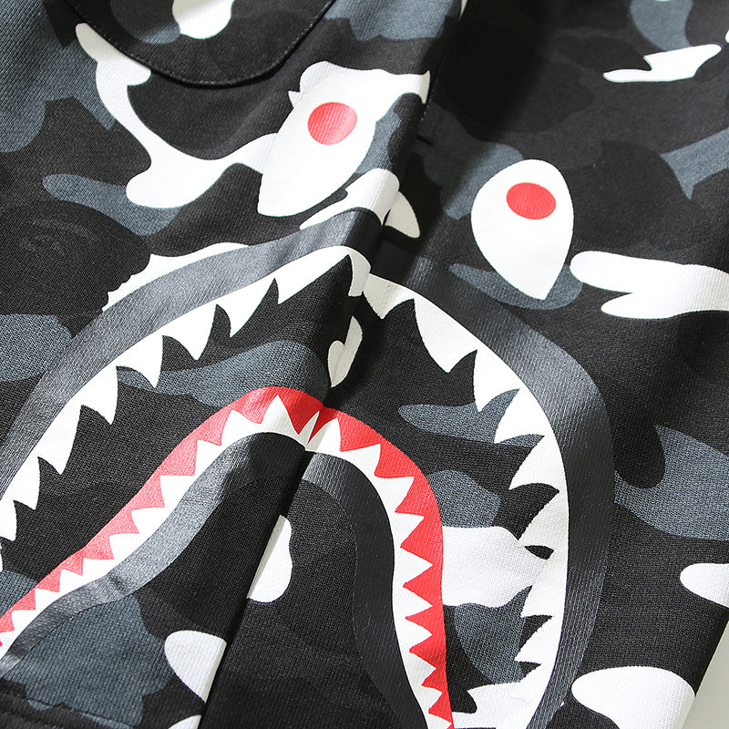 BAPE City Shark Camo Sweat Shorts