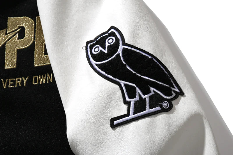 BAPE x OVO Varsity Jacket Black