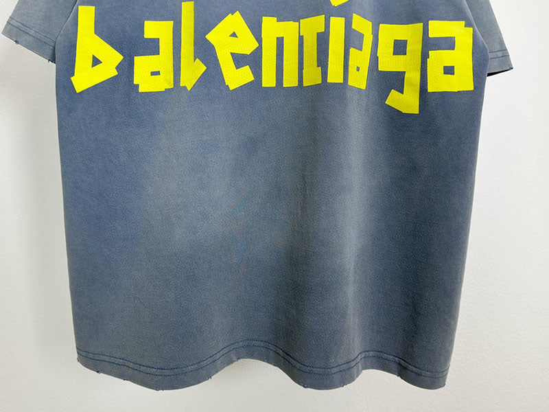 Balenciaga Tape Type Medium Fit T-Shirt Grey